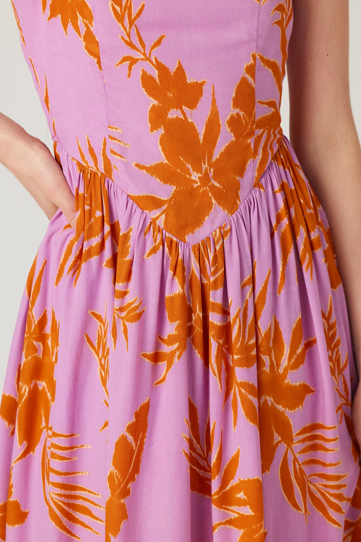 Modcloth Orange and Green Floral outlet Smocked Sun Dress