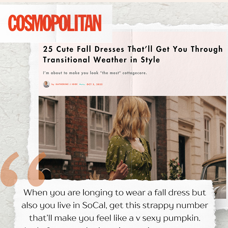 Cosmopolitan: 25 Cute Fall Dresses